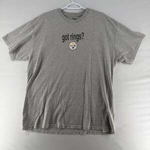 0888 XL Pittsburgh Steelers 'Got Rings? We Do!' Super Bowl Champions Gray T-Shir